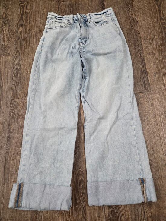 Vervet Denim - Vervet Super High Rise Wide Leg Jeans Double Button Light Wash Size 27